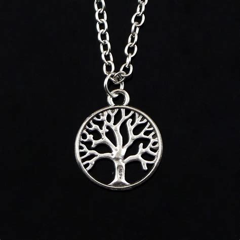 A Handmade Personalized Rhodium Tree Of Life Carved Tree Medallion