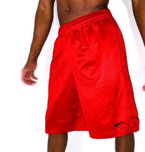 Nike Basketball Dazzle Shorts Silky Shiny Red Medium Gem