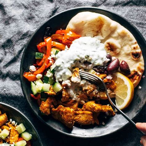 Sheet Pan Chicken Pitas With Tzatziki Recipe Pinch Of Yum