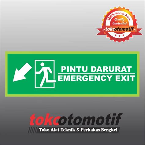 Jual Sticker Safety K Tanda Arah Pintu Darurat Emergency Exit Arrow