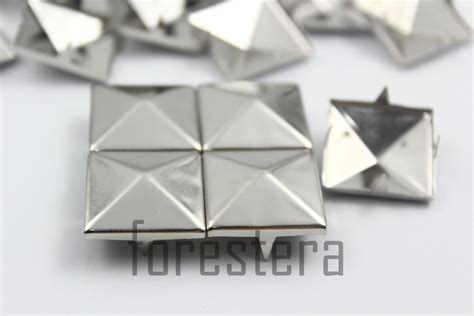 100 20mm Silver Pyramid Studs Diy Studs Metal Studs Craft Studs Spike