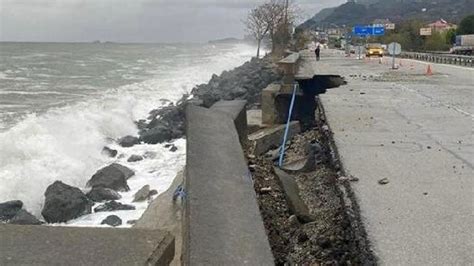 Karadeniz Sahil Yolu Nda F Rt Na Hasar N N Boyutu Ortaya Kt