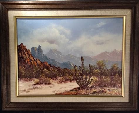 Vintage Southwest Landscape Framed Oil Painting Southwestern Framed