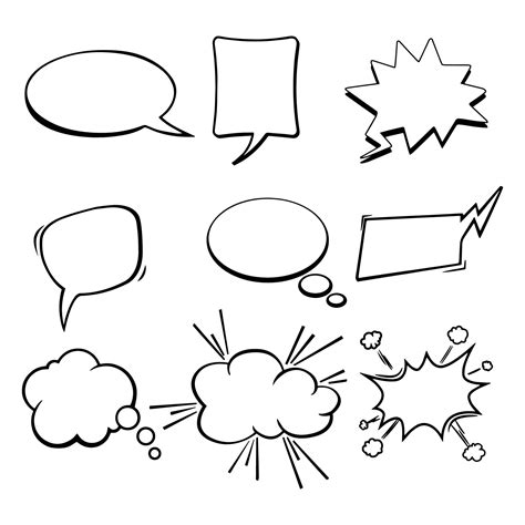 Set Of Vector Clouds In The Style Of Comics Template 20978438 Vector