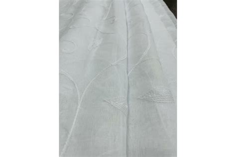 Тюль под лен Костромской текстиль с вышивкой Полумна, 300х260 см, белый ...