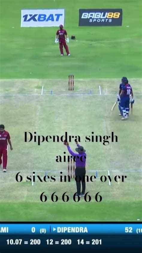 Dipendra Singh Airee Sixes In One Over Nepal Vs Qatar Acc Cup