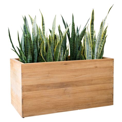 Free 2 Day Shipping Buy Modrn Teak Wood Rectangular Planter At Walmart