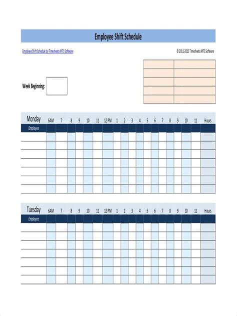 Employee Work Schedule Template Google Sheets