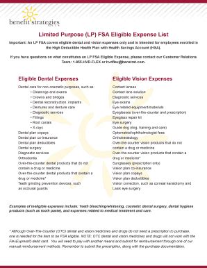 Fsa Eligible Items List Pdf Fill Online Printable Fillable Blank