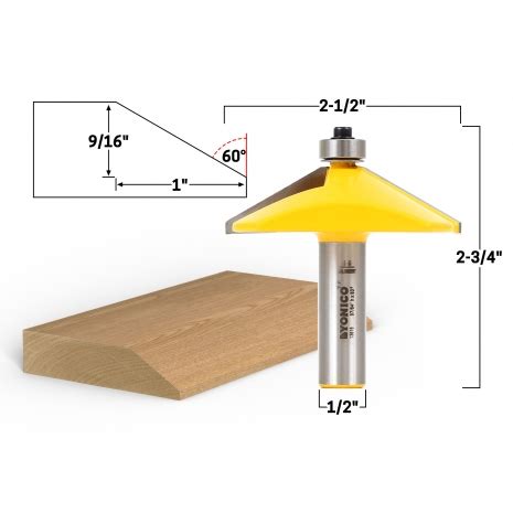 Degree Chamfer Bevel Edge Forming Router Bit Yonico