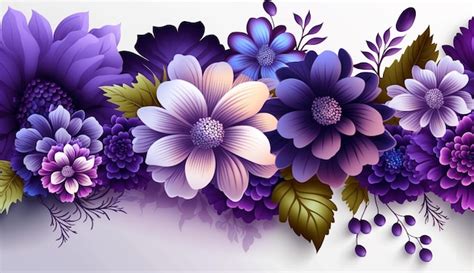 Premium Photo Floral Violet Color Assorted Flowers Background Ai