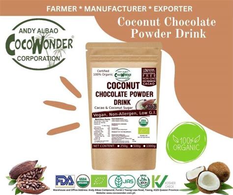 Coconut Chocolate Powder Drinks Cacao Tablea With Coconut Sugar Non