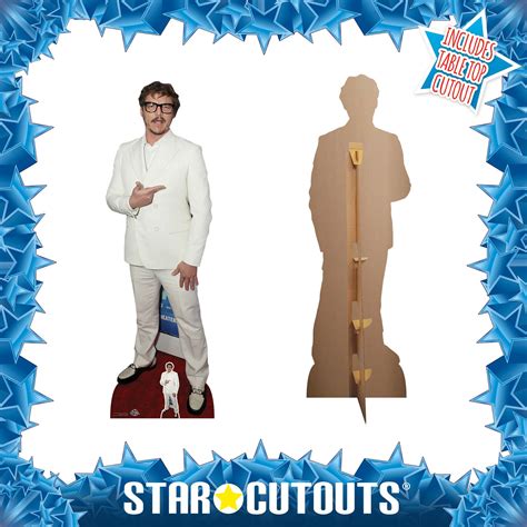 Figurine en carton taille réelle Pedro Pascal Costume Blanc