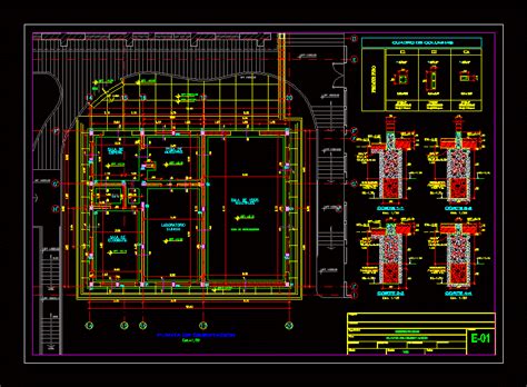 Plano De Cimentacion Losa De Contacto Losa Tapa En Dwg Mb