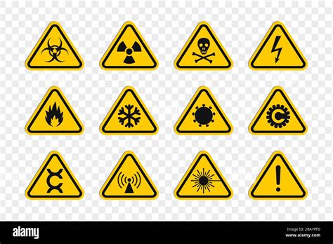 Signes Triangulaires Arrondis D Un Avertissement De Danger Signes