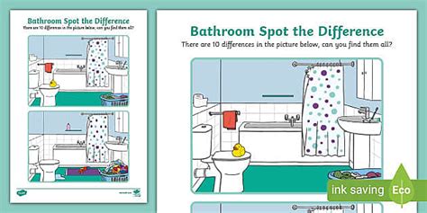 Bathroom Spot The Difference Activity Twinkl KS1