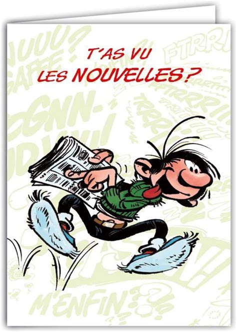 Gaston Lagaffe Carte Anniversaire Journal Avion En Papier Avec