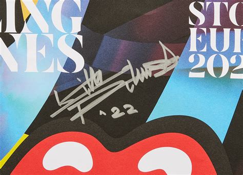 Rolling Stones Band Member Signed 2022 Sixty 60th Anniversary European Tour Poster