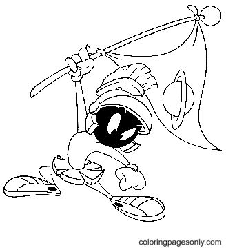 Marvin The Martian Claiming Planet Coloring Page Free Printable