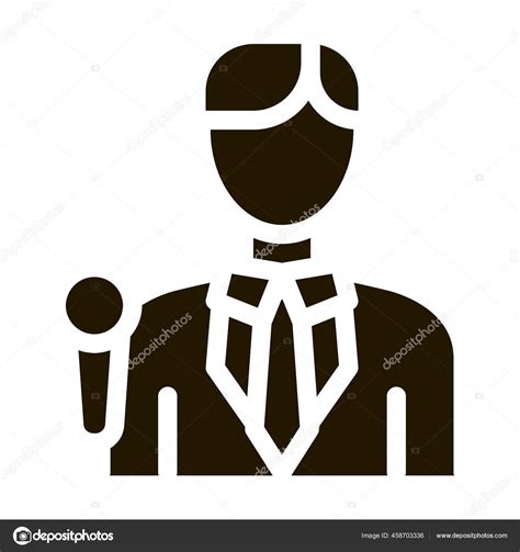 Journalist Man Glyph Icon Vector Journalist Man Sign Isolated Symbol