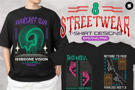 Streetwear T-shirt Designs Vector Bundle, Streetwear Graphic T-shirts ...