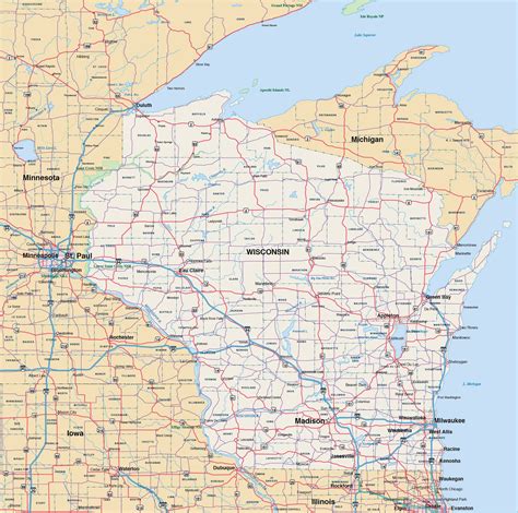 Wisconsin Map | Digital Vector | Creative Force