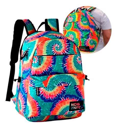 Mochila Now United Tie Dye Notebook Escolar Casual Urbano