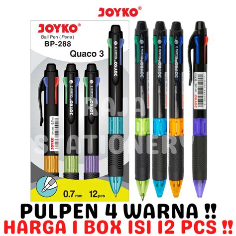 Jual JOYKO BALL PEN 4 COLOURS BOLPEN PULPEN 4 WARNA JOYKO BP 288 12PCS