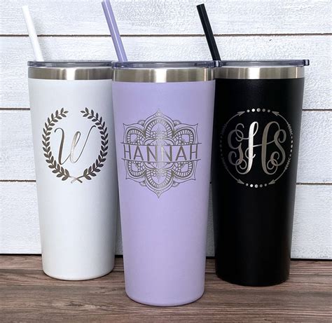 Personalized Tumbler, Monogram Tumbler, Insulated Tumbler, Personalized Tumbler With Straw ...