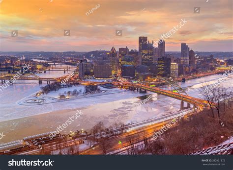 Skyline Downtown Pittsburgh Sunrise Stock Photo 382991872 | Shutterstock