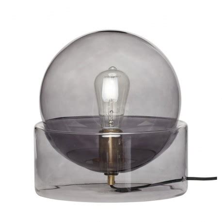 Hubsch Lampe De Table Boule En Verre Fume Socle Verre Fume 990908