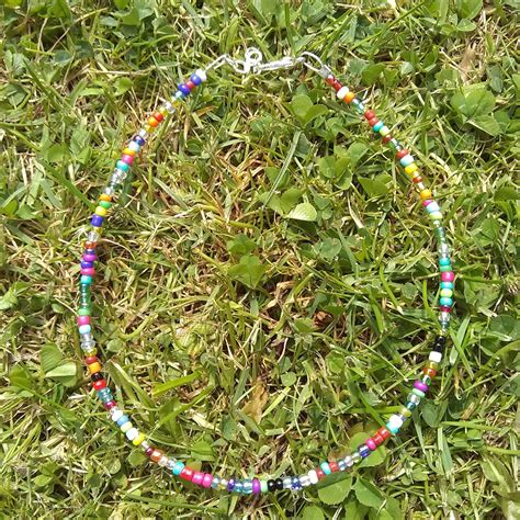 Mixed Seed Bead Anklet Etsy Uk