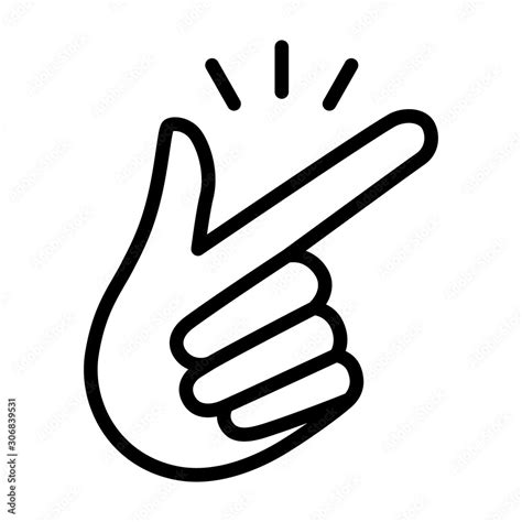 Snap your fingers or finger snapping hand gesture line art vector icon ...