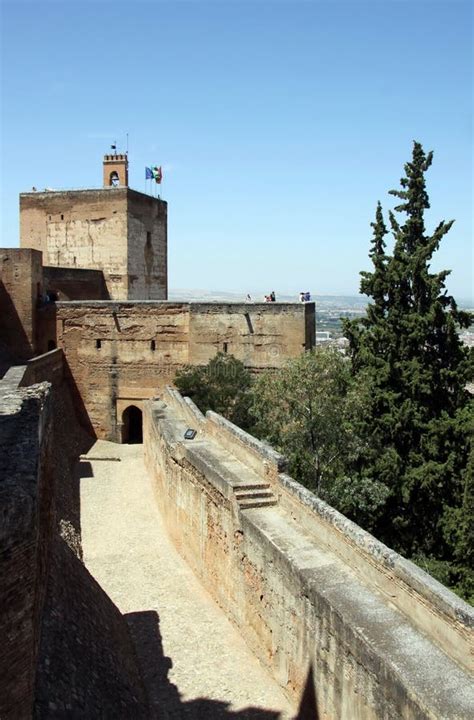 The Ancient Walls of the Alcazaba Fortress in the Alhambra Stock Image ...