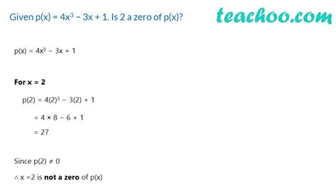 What Are Zeroes Of Polynomial Definition Teachoo Verifying Zero