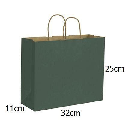 Dark Green Kraft Paper Bag Horizontal X 100pcs Hobbies Toys