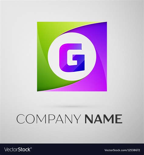 Letter G Logo Symbol In The Colorful Square Vector Image