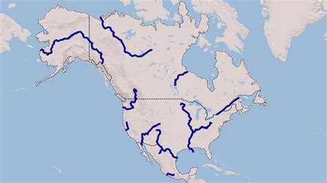 Mapa Hidrografico De America Del Norte