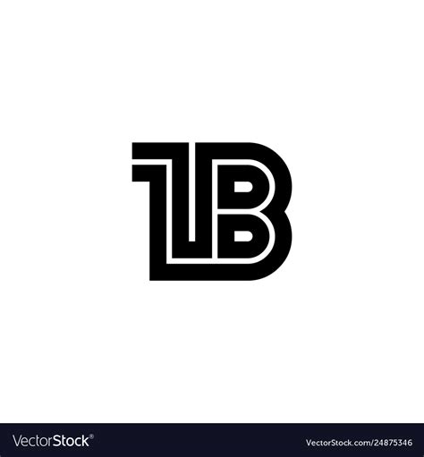 Initial letter 1b design logo template Royalty Free Vector