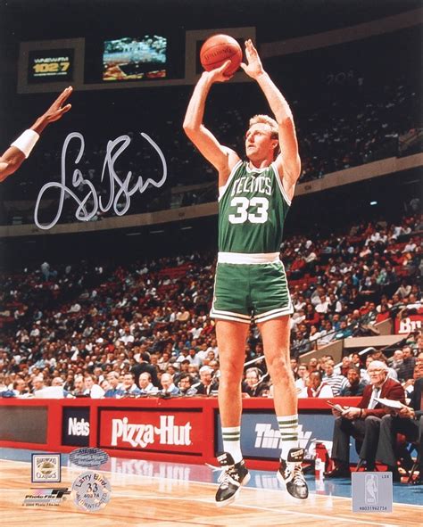 Larry Bird Signed Celtics 8x10 Photo Schwartz COA Bird Hologram