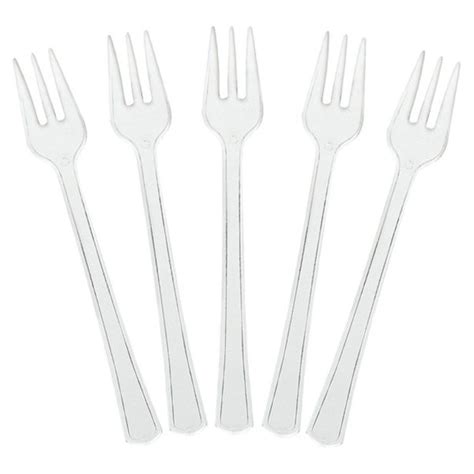 Clear Plastic Mini Forks 40pk Party Delights