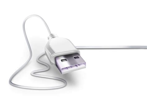 premium photo usb cable   white background