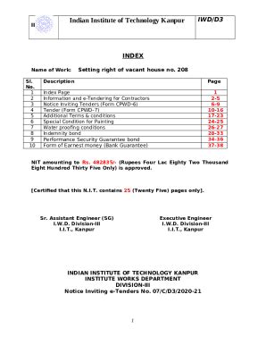 DETAILED NOTICE INVITING E TENDER Name Of Work Doc Template