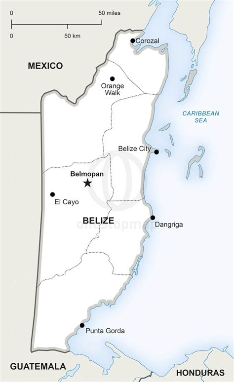 Vector Map of Belize Political | One Stop Map