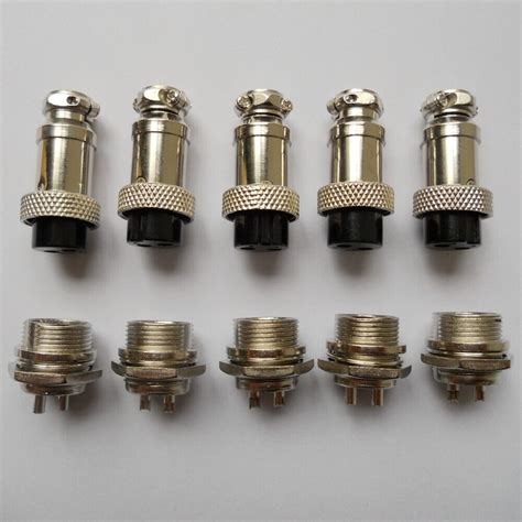 5pcs Aviation Plug Male Female Wire Panel Metal Connector 16mm 2 Pin Gx16 2 M61 Ebay