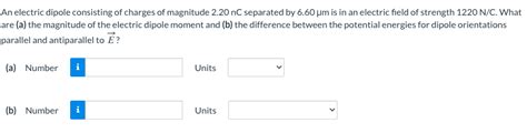 solved  electric dipole consisting  charges  magnitude cheggcom