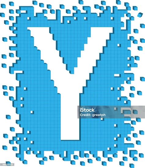 Vector Illustration Letter Y With Small Three Dimensional Cubes Stock