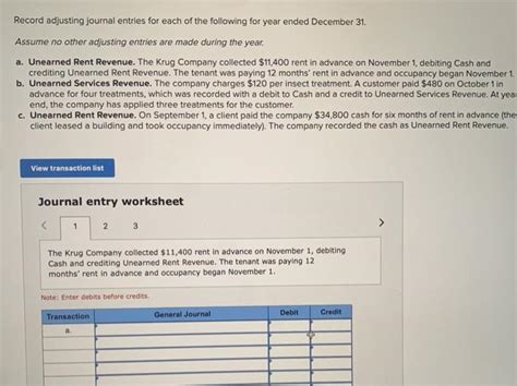 Solved Record Adjusting Journal Entries For Each Of The