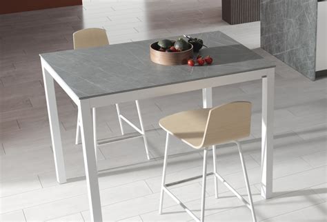 CONJUNTO MESA DE COCINA FIJA LEO ENCIMERA PORCELANICO CON