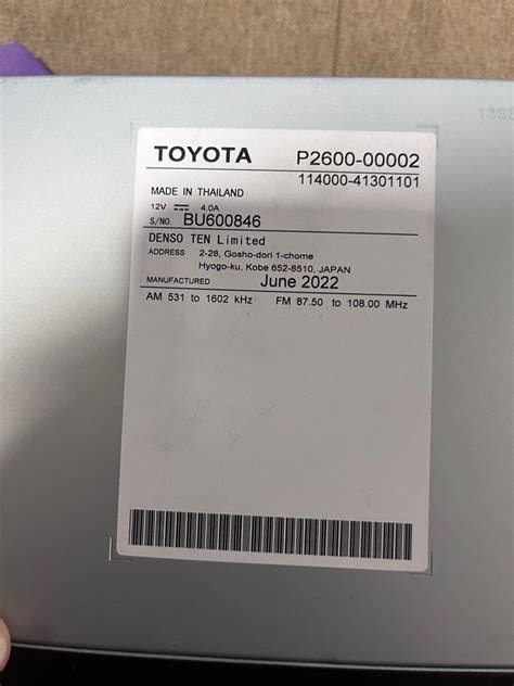 TOYOTA VIOS XLE 2022 Head Unit Computers Tech Parts Accessories